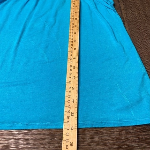 AGB Women's Size M Summer Smock Top, Tank Scoop Neck Turquoise. - Picture 6 of 9